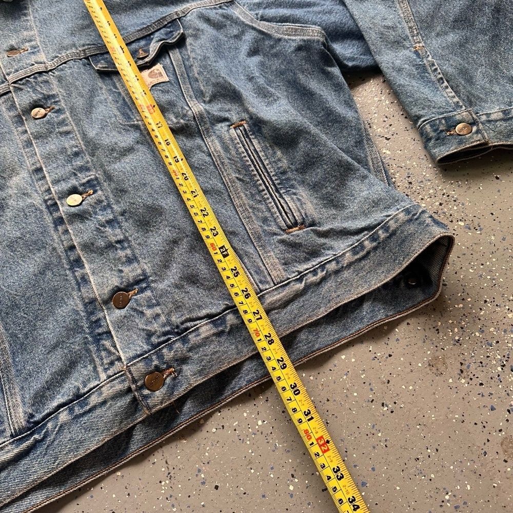 Carhartt Vintage Faded Denim Chore Jacket XL Blue Button Up Workwear - Picture 5 of 8